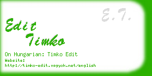 edit timko business card